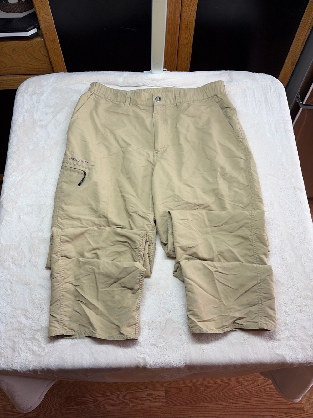 Patagonia Gi III Hiking Pants Mens L Tan Khaki Nylon Lightweight Outdoor